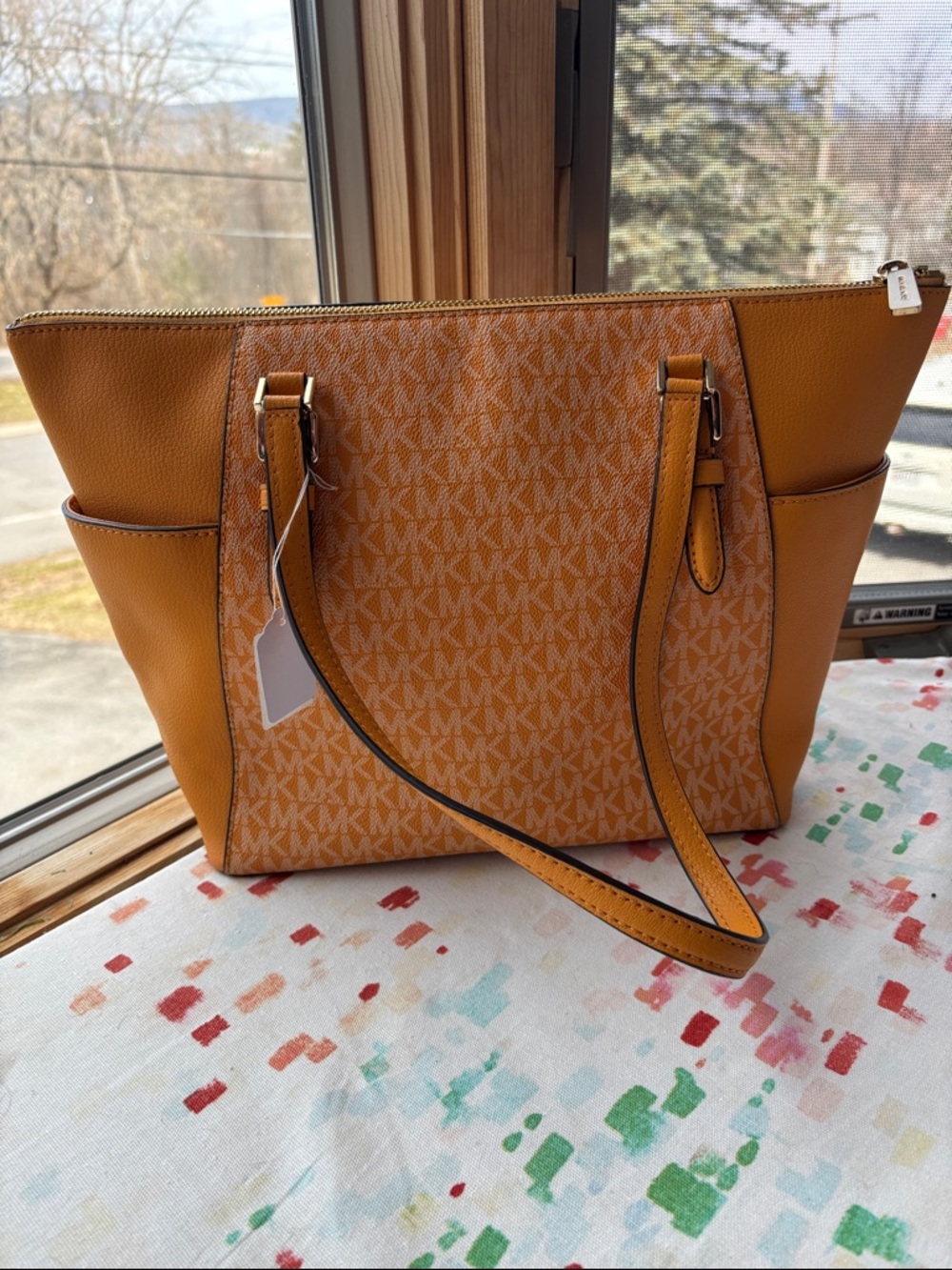 Michael Kors Mustard Yellow Signature Tote - Picture 6 of 13
